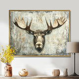 Abstract Antlers Of Moose Head - Brown Moose Wall Art