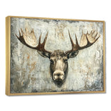 Abstract Antlers Of Moose Head - Brown Moose Wall Art