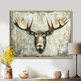 Abstract Antlers Of Moose Head - Brown Moose Wall Art