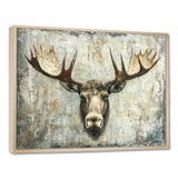 Abstract Antlers Of Moose Head - Brown Moose Wall Art