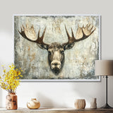 Abstract Antlers Of Moose Head - Brown Moose Wall Art