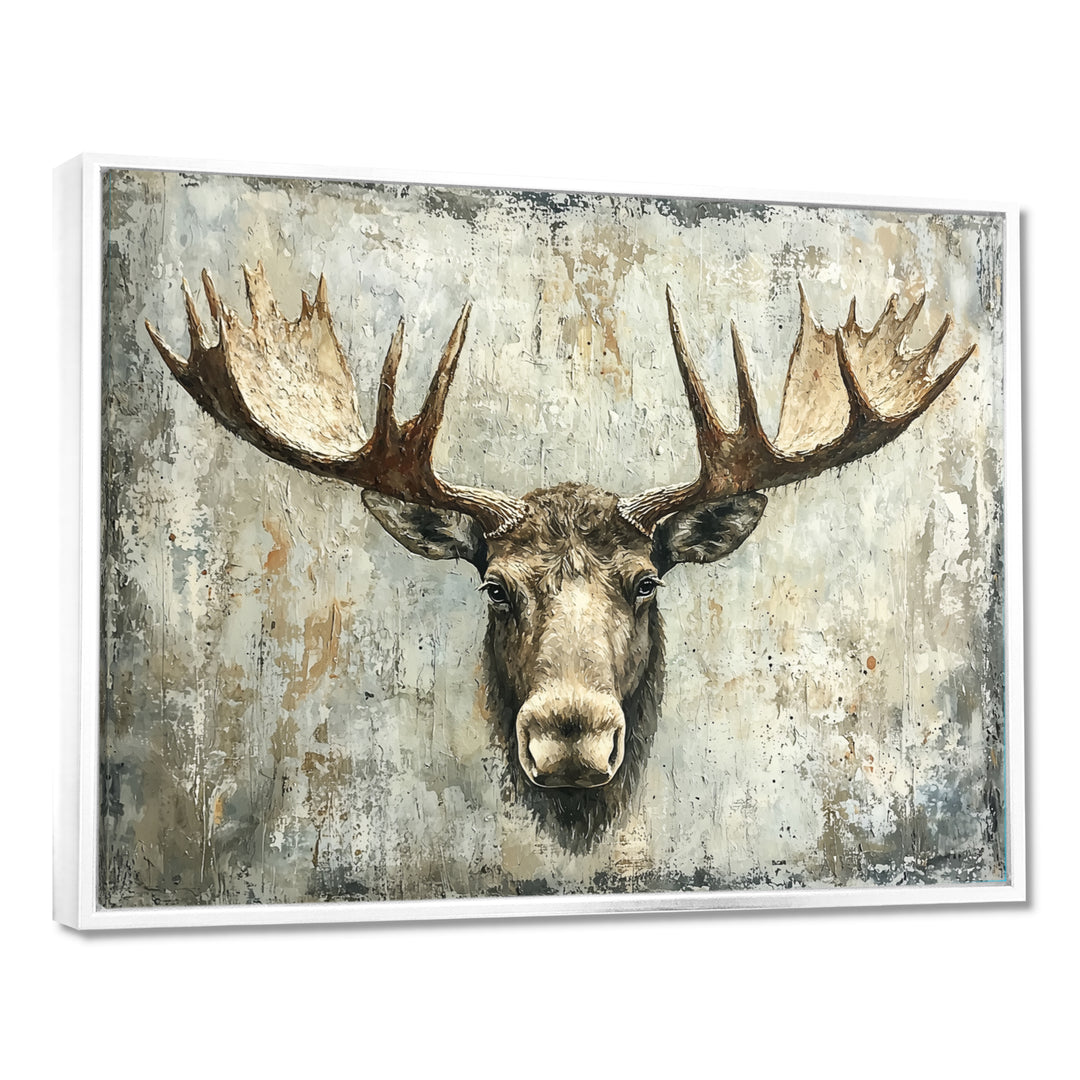 Abstract Antlers Of Moose Head - Brown Moose Wall Art