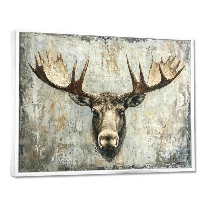 Abstract Antlers Of Moose Head - Brown Moose Wall Art