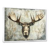 Abstract Antlers Of Moose Head - Brown Moose Wall Art