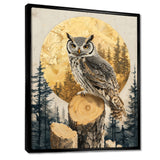 Owl Into Golden Forest Landscape - Owl Wall Art Prints