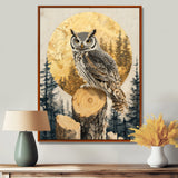 Owl Into Golden Forest Landscape - Owl Wall Art Prints