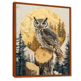 Owl Into Golden Forest Landscape - Owl Wall Art Prints