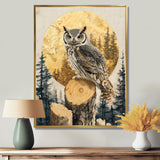 Owl Into Golden Forest Landscape - Owl Wall Art Prints