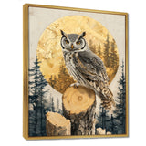 Owl Into Golden Forest Landscape - Owl Wall Art Prints