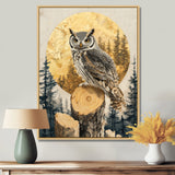 Owl Into Golden Forest Landscape - Owl Wall Art Prints