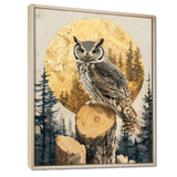 Owl Into Golden Forest Landscape - Owl Wall Art Prints