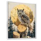 Owl Into Golden Forest Landscape - Owl Wall Art Prints