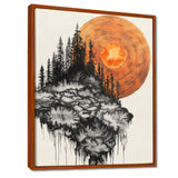 Sunrise Of A Dark Onyx Forest - Orange Owl Wall Art