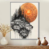 Sunrise Of A Dark Onyx Forest - Orange Owl Wall Art