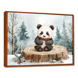 Cute Panda In Winter Landscape - Panda Home Decor Art