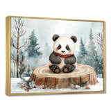 Cute Panda In Winter Landscape - Panda Home Decor Art