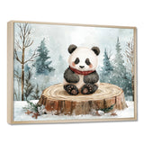 Cute Panda In Winter Landscape - Panda Home Decor Art