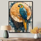 Parrot At Tropical Tree On Slide - Parrot Canvas Wall Art
