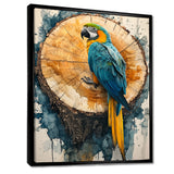 Parrot At Tropical Tree On Slide - Parrot Canvas Wall Art