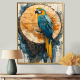 Parrot At Tropical Tree On Slide - Parrot Canvas Wall Art
