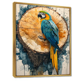 Parrot At Tropical Tree On Slide - Parrot Canvas Wall Art