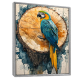 Parrot At Tropical Tree On Slide - Parrot Canvas Wall Art