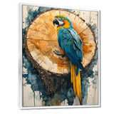 Parrot At Tropical Tree On Slide - Parrot Canvas Wall Art
