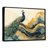 Golden Emerald And Agate Peacock Landscape - Peacock Wall Art Prints