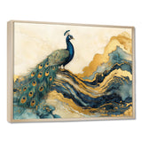 Golden Emerald And Agate Peacock Landscape - Peacock Wall Art Prints