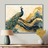 Golden Emerald And Agate Peacock Landscape - Peacock Wall Art Prints