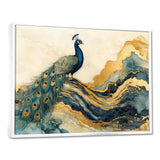 Golden Emerald And Agate Peacock Landscape - Peacock Wall Art Prints