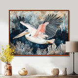 Pelican Flying Above Ocean Landscape - Pelican Wall Art Prints