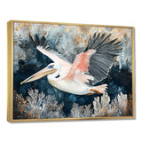Pelican Flying Above Ocean Landscape - Pelican Wall Art Prints