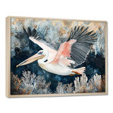 Pelican Flying Above Ocean Landscape - Pelican Wall Art Prints