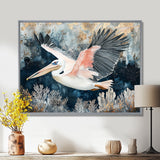 Pelican Flying Above Ocean Landscape - Pelican Wall Art Prints