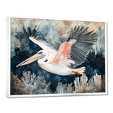 Pelican Flying Above Ocean Landscape - Pelican Wall Art Prints