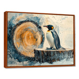 Penguin In A Winter Landscape - Penguin Framed Canvas Art