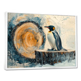 Penguin In A Winter Landscape - Penguin Framed Canvas Art