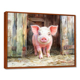 Cute Farm Pig Portrait - Pig Living Room Wall Art