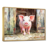 Cute Farm Pig Portrait - Pig Living Room Wall Art