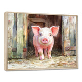 Cute Farm Pig Portrait - Pig Living Room Wall Art