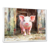 Cute Farm Pig Portrait - Pig Living Room Wall Art