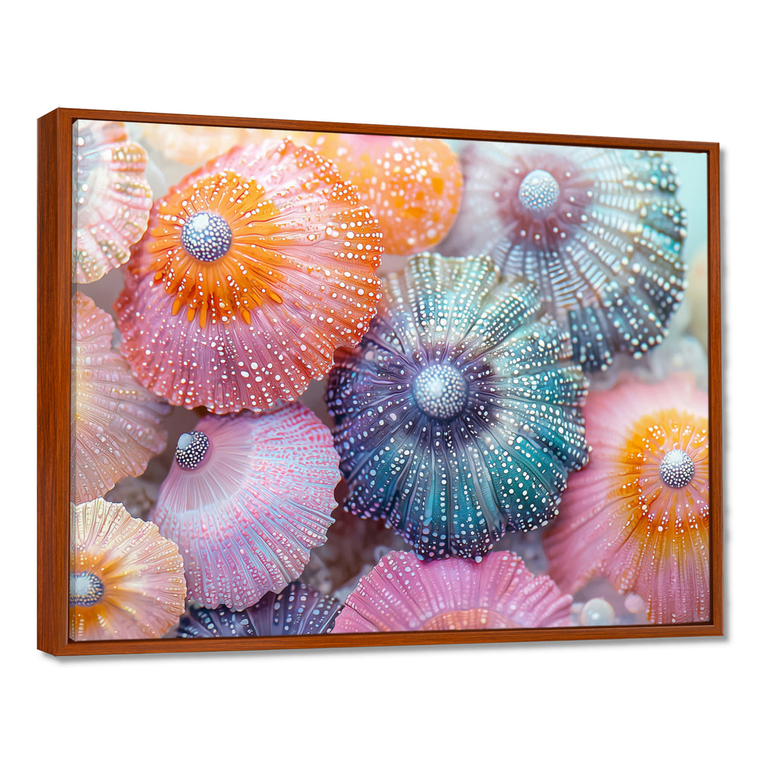 Colorful Sea Urchin In Coral Parade - Sea Urchin Living Room Wall Art