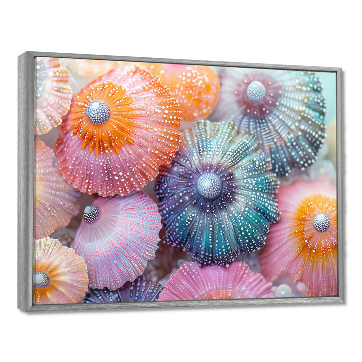 Colorful Sea Urchin In Coral Parade - Sea Urchin Living Room Wall Art