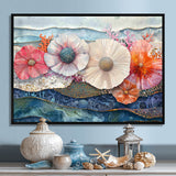 Colorful Sea Urchin And Flower Serenade - Sea Urchin Canvas Wall Art