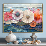 Colorful Sea Urchin And Flower Serenade - Sea Urchin Canvas Wall Art