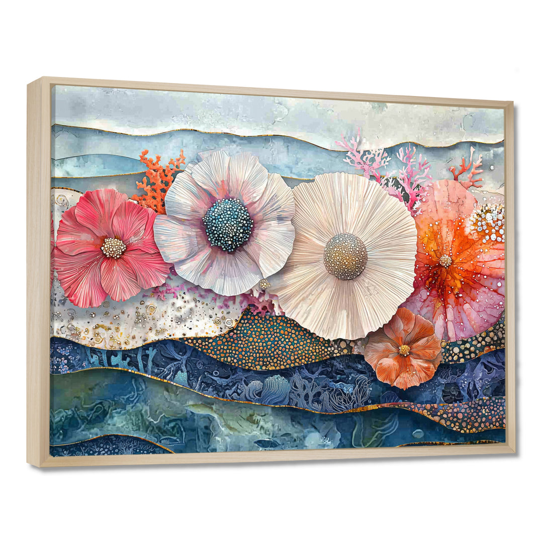 Colorful Sea Urchin And Flower Serenade - Sea Urchin Canvas Wall Art