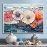 Colorful Sea Urchin And Flower Serenade - Sea Urchin Canvas Wall Art
