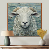Ewes Gaze Of Sheep Portrait - Sheep Canvas Wall Art