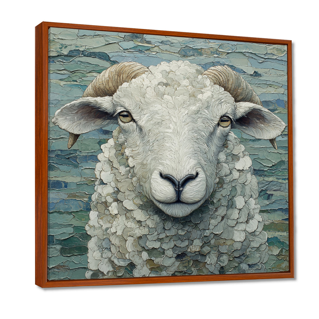Ewes Gaze Of Sheep Portrait - Sheep Canvas Wall Art